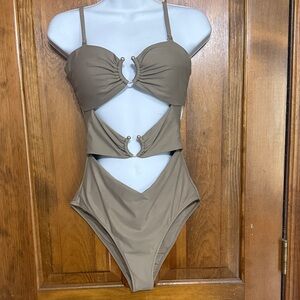 aerie One-Piece Swimsuit in Taupe Neutral